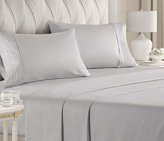 Picture of California King Size Sheet Set - 4 Piece Set - Hotel Luxury Bed - Extra Soft - Deep Pockets - Breathable & Cooling - Wrinkle Free - Cali King Sheets 4 PC - Cal King Bed Sheets California King Mattress