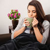 Picture of Bedsure Fleece Blanket Queen Size Black Lightweight Super Soft Cozy Luxury Bed Blanket Microfiberer Soft Cozy Luxury Bed Blanket Microfiber