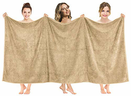 American Soft Linen 40x80 Inches Premium Soft & Luxury 100% Ringspun Genuine Cotton 650 GSM Extra Large Jumbo Turkish Bath Towel for Maximum Softness & Absorbent Sand Taupe Worth $64.99