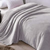 Picture of Exclusivo Mezcla Queen Size Flannel Fleece Velvet Plush Bed Blanket as Bedspread/Coverlet/Bed Cover (90" x 90", Light Grey) - Soft, Lightweight, Warm and Cozy