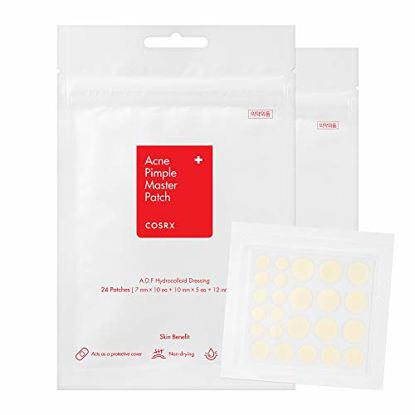 Picture of COSRX Acne Pimple Master Patch 48 Patches (2 Packs of 24 Patches) | A.D.F. Hydrocolloid Dressing | Quick & Easy Treatment