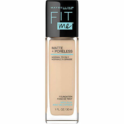 Picture of Maybelline Fit Me Matte + Poreless Liquid Foundation Makeup, Light Beige, 1 fl; oz; Oil-Free Foundation