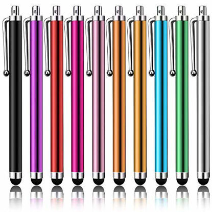 Picture of Stylus Pens for Touch Screens, LIBERRWAY Stylus Pen 10 Pack of Pink Purple Black Green Silver Stylus Universal Touch Screen Capacitive Stylus Compatible with Kindle ipad iPhone Samsung