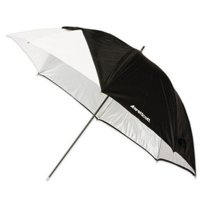 Picture of Westcott 2016 45-Inch Optical White Satin with Removable Black Cover Umbrella