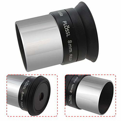 Picture of Astromania 1.25" 8mm Plossl Telescope Eyepiece - 4-Element Plossl Design - Threaded for Standard 1.25inch Astronomy Filters