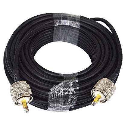 Picture of RG 58 49.2FT Low Loss UHF PL-259 Male to Male ham Radio Cable Coaxial PL259 Coax Connectors for CB Antenna Cable Radio WiFi Extension Coax for VHF HF 50 ohm rg58 Coax Cable