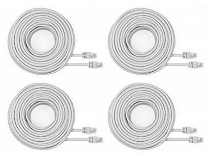 Picture of Amcrest Cat5e Cable 60ft Ethernet Cable Internet High Speed Network Cable for POE Security Cameras, Smart TV, PS4, Xbox One, Router, Laptop, Computer, Home, 4-Pack (4PACK-CAT5ECABLE60)
