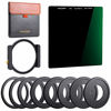 Picture of K&F Concept 100x100mm Square Filter Kit ND1000 (10 Stop) with One Filter Holder and 8 Filter Ring Compatible with Canon Nikon Camera Lens