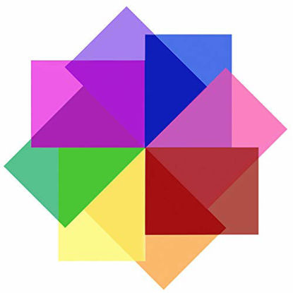 Picture of SAKOLLA 8 Pieces Transparent Color Correction Lighting Gel Filter - Colored Gel Light Filter Plastic Sheet, 8.5 x 11 Inch, 8 Assorted Colors