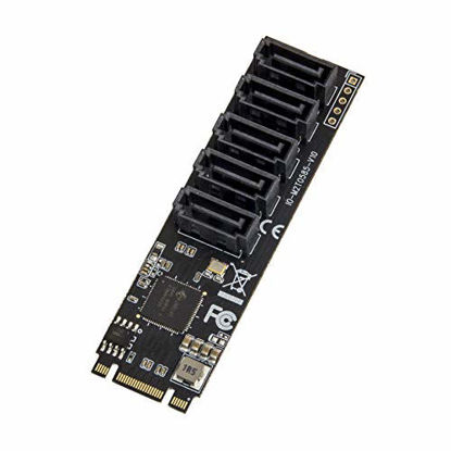 Picture of IO CREST M.2 22x42 to SATA III 2 Ports Adapter Card (Jmicro Chipset), Add Two SATA 3.0 Devices to Any M.2 2242 Slot SI-ADA40141