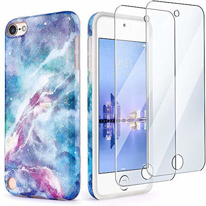 Picture of iPod Touch 7th Generation Case with 2 Screen Protectors, IDWELL iPod Touch 6 iPod 5 Case, Slim FIT Anti-Scratch Flexible Soft TPU Bumper Protective Case(Latest Model,2019 Release), Blue Fantasy Sky