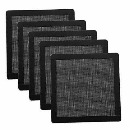 Picture of 120mm Fan Dust Filter Mesh 4.72inch Magnetic Frame PVC PC Computer Case Fan Dust Mesh Cover Grills Black 5-Pack