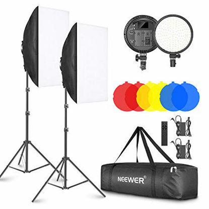 Neewer 2 Packs Dimmable Bi-Color 480 LED Video Light and Stand Lighting Kit  Includes: 3200~5600K CRI 96+ LED Panel with U Bracket, 75 inches Light