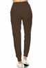 Picture of Leggings Depot JGA128-MOCHA-XL Solid Jogger Track Pants w/Pockets, X-Large