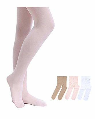 Picture of STELLE Girls' Ultra Soft Pro Dance Tight/Ballet Footed Tight (Toddler/Little Kid/Big Kid), BP+WT+SK, M
