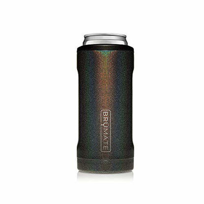Picture of BrüMate Hopsulator Slim Double-Walled Stainless Steel Insulated Can Cooler for 12 Oz Slim Cans (Glitter Charcoal)