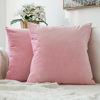 Picture of MIULEE Pack of 2 Decorative Velvet Pillow Covers Soft Square Throw Pillow Covers Solid Cushion Covers Bright Pink Pillow Cases for Sofa Bedroom Car 16 x 16 Inch 40 x 40 cm