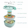 Picture of Bentgo Salad BPA-Free Lunch Container with Large 54-oz Bowl, 4-Compartment Bento-Style Tray for Salad Toppings and Snacks, 3-oz Sauce Container for Dressings, and Built-In Reusable Fork (Coastal Aqua)