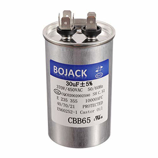 Picture of BOJACK Motor and Fan Starting Round 30 uf MFD 370V 450VAC 50/60Hz CBB65 10000AFC