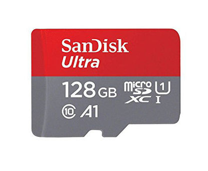 Picture of SanDisk 128GB Ultra microSDXC UHS-I Memory Card with Adapter - 100MB/s, C10, U1, Full HD, A1, Micro SD Card - SDSQUAR-128G-GN6MA