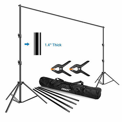 Picture of Emart Photo Video Studio Backdrop Stand, 10 x 12ft Heavy Duty Adjustable Photography Muslin Background Support System Kit