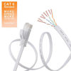 Picture of Cat 6 Ethernet Cable 50 ft White - Flat Internet Network Lan patch cords - Solid Cat6 High Speed Computer wire With clips& Snagless Rj45 Connectors for Router, modem - faster than Cat5e/Cat5 - 50 feet