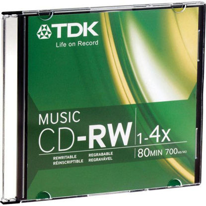 Picture of TDK CDRW80TWN 80-Minute Music CD-Rewritable (Single, Jewel)