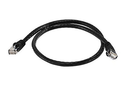 Picture of Monoprice 103419 Cat6 Ethernet Patch Cable - Network Internet Cord - RJ45, Stranded, 550Mhz, UTP, Pure Bare Copper Wire, 24AWG, 2ft, Black