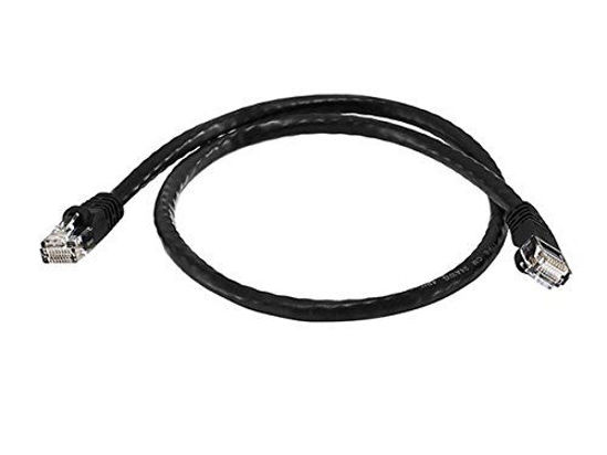 Picture of Monoprice 103419 Cat6 Ethernet Patch Cable - Network Internet Cord - RJ45, Stranded, 550Mhz, UTP, Pure Bare Copper Wire, 24AWG, 2ft, Black