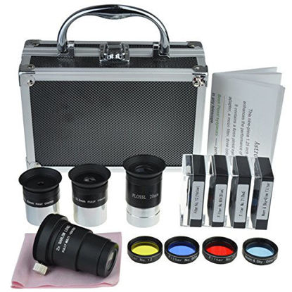 Picture of Gosky Astronomical Telescope Accessory Kit - with Telescope Plossl Eyepieces Set, Filter Set, 2X Barlow Lens