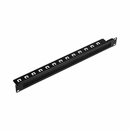 Picture of NavePoint 1U Rack Mount Cable Management Panel with Tidy Brush Slot for Cable Entry for 19-Inch Rack Or Cabinet Black