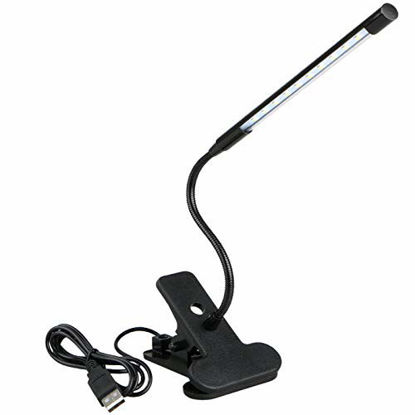 Picture of LED Clip Reading Light USB Powered Reading Lamp, Dimmable Touch Switch Book Light for Reading in Bed at Night, Flexible Gooseneck Laptop Light for Bed Bedside Desktop Table Notebook PC MAC Computer