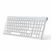 Picture of iClever BK10 Bluetooth Keyboard, Multi Device Keyboard Rechargeable Bluetooth 5.1 with Number Pad Ergonomic Design Full Size Stable Connection Keyboard for iPad, iPhone, Mac, iOS, Android, Windows