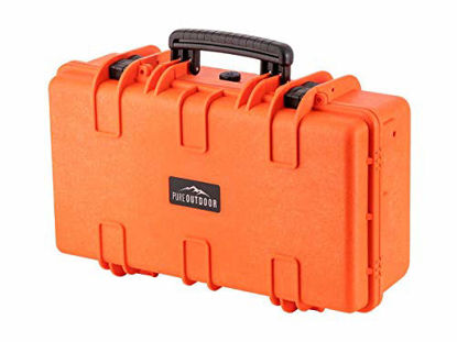 Picture of Monoprice Weatherproof Hard Case - 22in x 14in x 8in, Orange with Customizable Foam, Shockproof, IP67