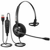 Picture of USB Headset with Microphone Noise Cancelling &Ultra-Soft Computer Headset for Laptop, PC, Skype, Zoom, Webinar, Call Center, Office