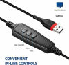 Picture of USB Headset with Microphone Noise Cancelling &Ultra-Soft Computer Headset for Laptop, PC, Skype, Zoom, Webinar, Call Center, Office