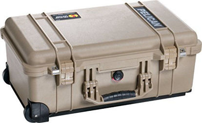 Picture of Pelican 1514 Tan Case With Padded Dividers and Wheels