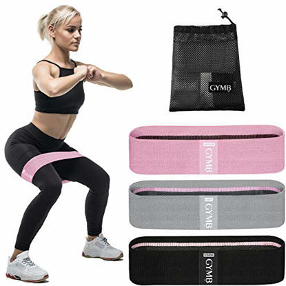 Picture of Booty 3 Resistance Bands for Legs and Butt Set, Exercise Bands Fitness Bands - Video Workout, Resistance Loops Hip Thigh Glute Bands Non Slip Fabric, Elastic Strength Squat Band Beginner-Professional