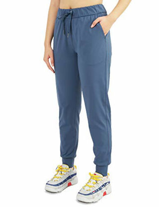 Picture of AJISAI Womens Joggers Pants Drawstring Running Sweatpants with Pockets Lounge Wear Aegean L