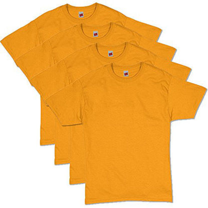 Picture of Hanes Men's ComfortSoft Short Sleeve T-Shirt (4 Pack ),gold,Large