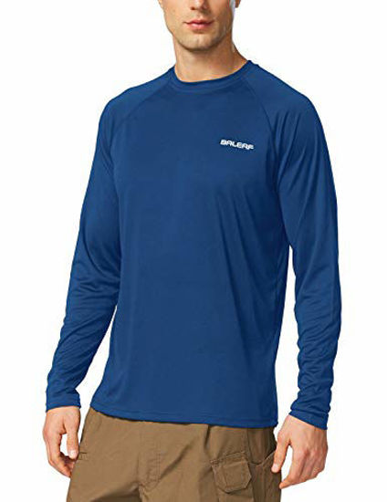GetUSCart- BALEAF Men's UPF 50+ Sun Protection Shirts Long Sleeve Dri Fit SPF  T-Shirts Lightweight Fishing Hiking Running Ocean Blue Size XXXL