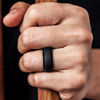 Picture of ThunderFit Silicone Rings for Men - 4 Rings Step Edge Rubber Wedding Bands 10mm Wide - 2.5mm Thick (Black, Dark Grey, Dark Blue, Dark Green, 6.5-7 (17.3mm))