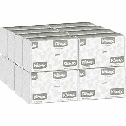 Picture of Kleenex Multifold Paper Towels (01890), White, 16 Packs/Case, 150 Tri Fold Paper Towels/Pack, 2,400 Towels/Case