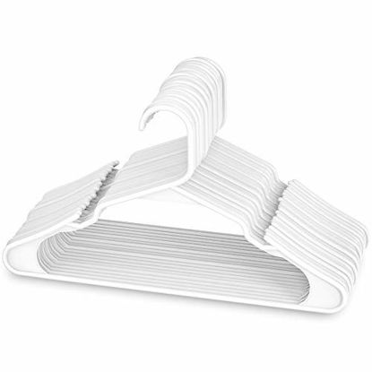 Picture of Sharpty Plastic Clothing Notched Hangers Ideal for Everyday Standard Use, (White, 20 Pack)