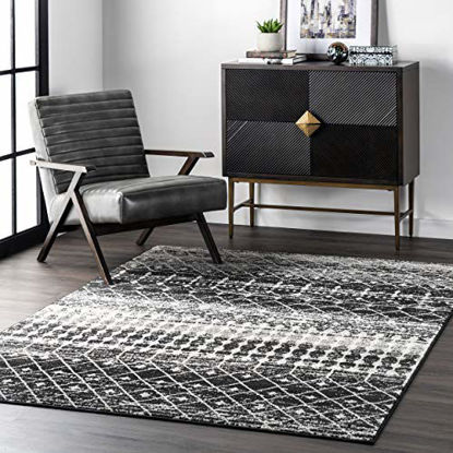 Picture of nuLOOM Moroccan Blythe Area Rug, 4 feet x 6 feet, black
