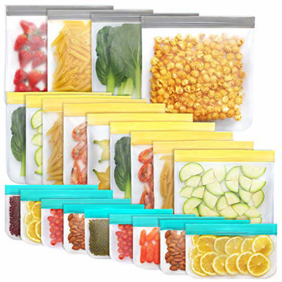 8 Pack Reusable Freezer Bags 4 Leakproof Sandwich Lunch Bags 4 Food Grade  Reusable Kids Snack Bags Suitable for Vegetable Fruit Snack Storage  Upgraded  Amazonin Home  Kitchen
