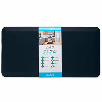 Picture of ComfiLife Anti Fatigue Floor Mat - 3/4 Inch Thick Perfect Kitchen Mat, Standing Desk Mat - Comfort at Home, Office, Garage - Durable - Stain Resistant - Non-Slip Bottom (20" x 39", Navy)