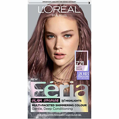 Picture of L'Oreal Paris Feria Multi-Faceted Shimmering Permanent Hair Color, 721 Dusty Mauve, Pack of 1