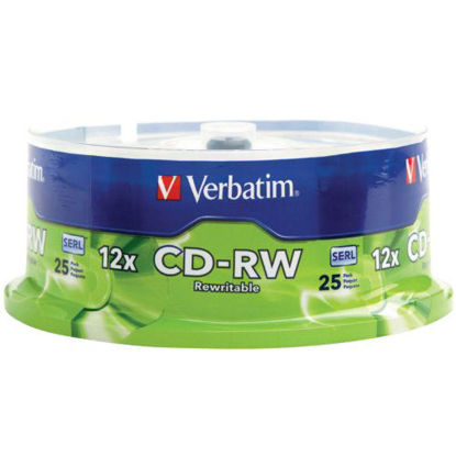 Picture of Verbatim CD-RW 700MB 2X-4X with Branded Surface - 25pk Spindle (95169)