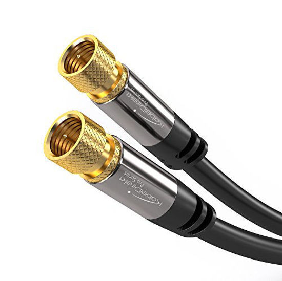 Picture of KabelDirekt - Digital Coaxial Audio Video Cable - 3 feet (Satellite Cable Connectors, Male F Connector Pin, Coax Cables for Satellite Television - Pro Series)